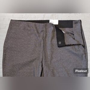 'Nine West' side-zip skinny pants, black & white sm. houndstooth, Sz. 18